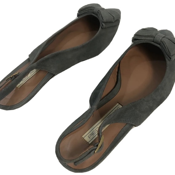 Women’s Pied A Terre Gray Suede Slingback Kitten Heel Shoe Size 8 - Picture 2 of 9